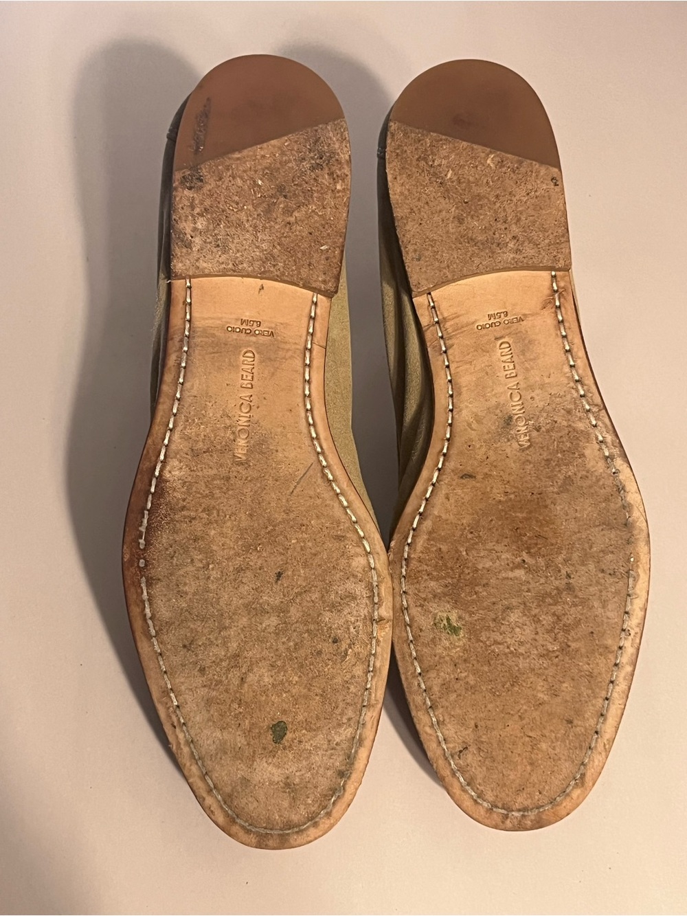 Veronica Beard Penny Flats Suede Loafer Sand Beige 8.5 - Picture 10 of 11